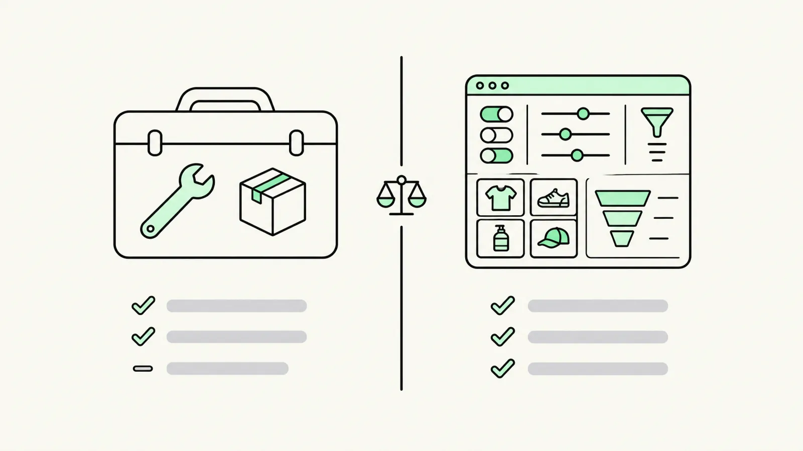A simple native toolbox compared with a feature-rich bundle app control panel